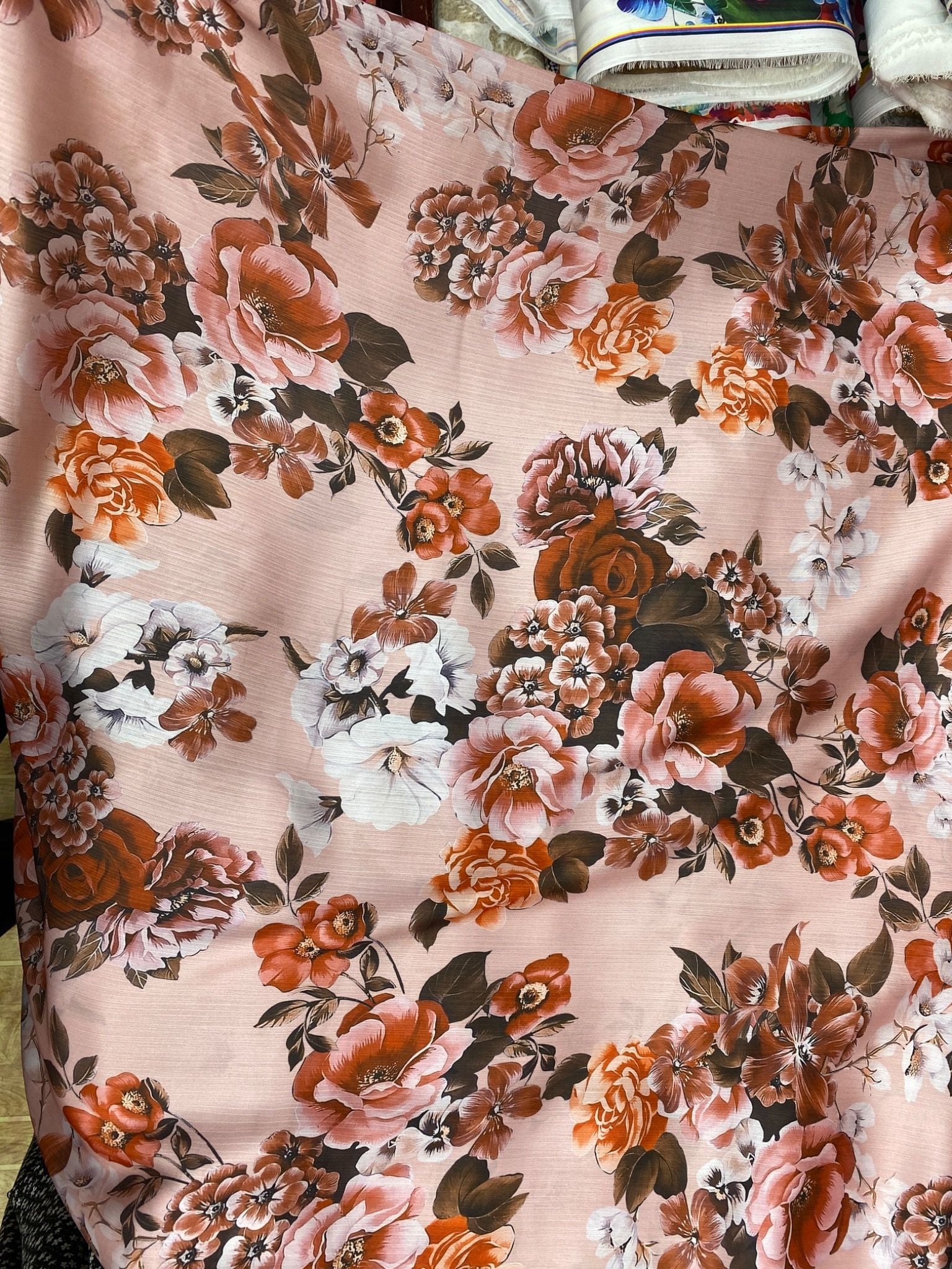 Vải satin gân hoa đều MS2195